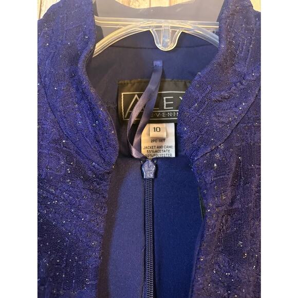 Alex Evenings Blue 2 Piece Set Jacket and Evening Gown - Size 10 - Picture 3 of 10